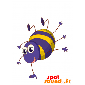 Mascot chip, paars en geel insect - MASFR030166 - 2D / 3D Mascottes