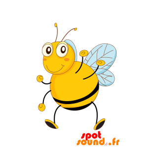 Mascot gul og svart bee, lubben og barn - MASFR030168 - 2D / 3D Mascots