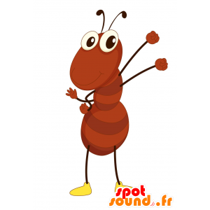 Brown Ant mascot, giant, funny - MASFR030170 - 2D / 3D mascots