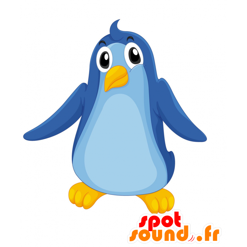 Mascot blauwe pinguïn, grappig en origineel - MASFR030172 - 2D / 3D Mascottes