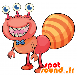 Mascot oranje en roze insect. oranje schepsel - MASFR030183 - 2D / 3D Mascottes