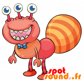 Mascotte d'insecte orange et rose. Créature orange - MASFR030183 - Mascottes 2D/3D