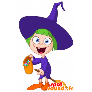 Mascot child dressed as witch - MASFR030185 - 2D / 3D mascots