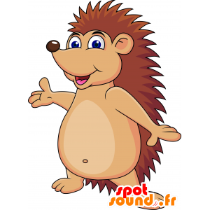 Mascot brown and beige hedgehog giant - MASFR030186 - 2D / 3D mascots