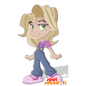 Maskot ung kvinne med blondt tenåring - MASFR030189 - 2D / 3D Mascots