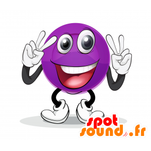 Mascot palla viola. mascotte rotonda - MASFR030190 - Mascotte 2D / 3D
