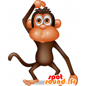 Mascote marrom macaco, a diversão do ar - MASFR030191 - 2D / 3D mascotes
