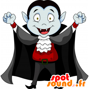 Vampir-Maskottchen mit einem großen schwarzen Mantel - MASFR030196 - 2D / 3D Maskottchen