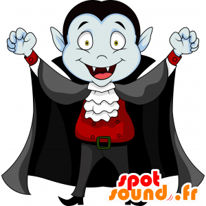 Vampyr maskot med en stor sort kappe - Spotsound maskot kostume