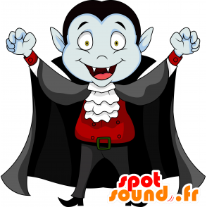 Vampyyri maskotti on suuri musta viitta - MASFR030196 - Mascottes 2D/3D