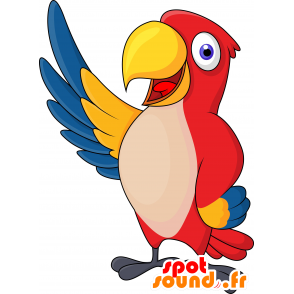 Mascot roten Papagei, blau und gelb Riese - MASFR030198 - 2D / 3D Maskottchen