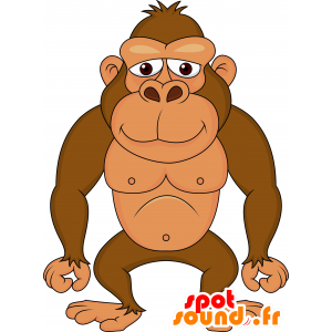 Mascot brunt og beige gorilla, gigantiske - MASFR030199 - 2D / 3D Mascots