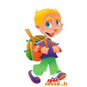 Skolpojkemaskot, mycket le blond pojke - Spotsound maskot