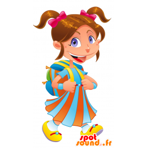 Mascot jovem menina colorida - MASFR030201 - 2D / 3D mascotes