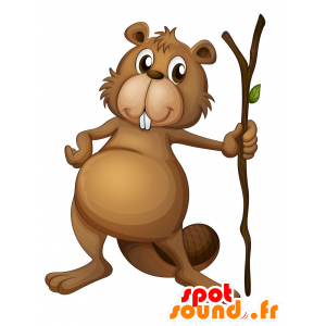 Hnědý bobr maskot, roztomilých, chlupatý - MASFR030206 - 2D / 3D Maskoti