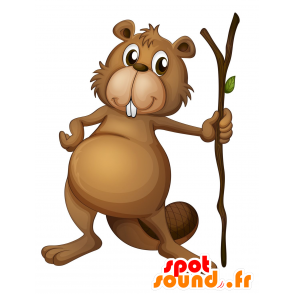 Hnědý bobr maskot, roztomilých, chlupatý - MASFR030206 - 2D / 3D Maskoti