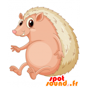 Mascot pink and white hedgehog. baby hedgehog - MASFR030208 - 2D / 3D mascots