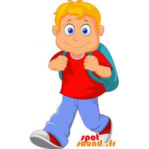 Mascot schoolboy blond cheerful boy - MASFR030213 - 2D / 3D mascots