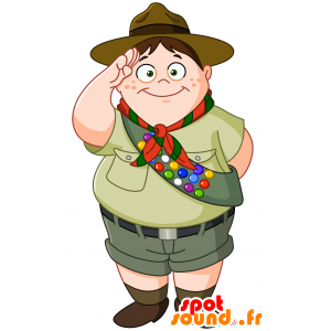 Boy scout mascotte, obesi e sorridente - MASFR030214 - Mascotte 2D / 3D