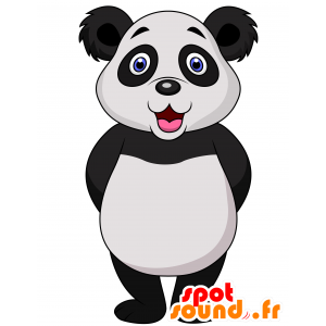 Mascotte de panda noir et blanc, très réussi et mignon - MASFR030215 - Mascottes 2D/3D