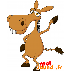 Mascota del caballo, potro marrón, diversión - MASFR030220 - Mascotte 2D / 3D