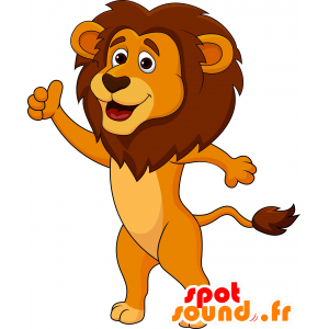 Mascotte de lion jaune, orange et marron - MASFR030221 - Mascottes 2D/3D