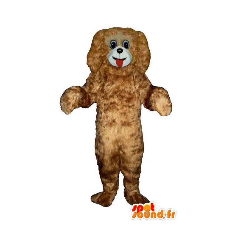 Mascote cão marrom, todo peludo - MASFR007588 - Mascotes cão