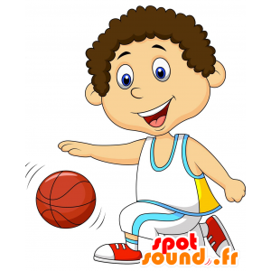 Baloncesto de la mascota. Mascota del niño deportivo - MASFR030223 - Mascotte 2D / 3D