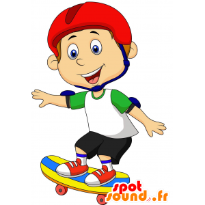 Mascotte de skateur, d'enfant avec un casque - MASFR030225 - Mascottes 2D/3D