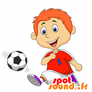 Mascot boy with blue eyes, in sportswear - MASFR030226 - 2D / 3D mascots