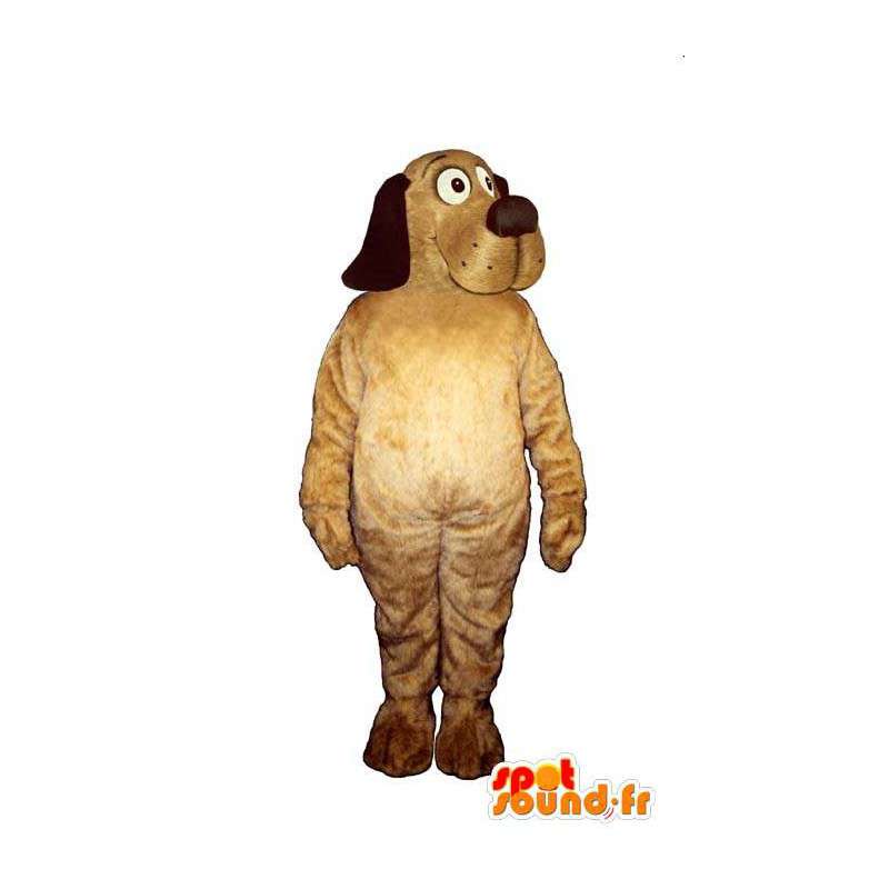 Beige og sort hundemaskot - Spotsound maskot kostume