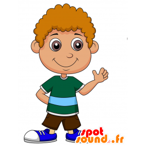 Boy mascota, colegial sonriente - MASFR030232 - Mascotte 2D / 3D