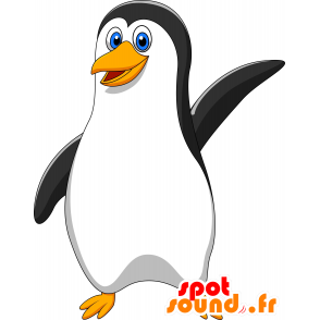 Mascotte de pingouin noir et blanc, dodu et drôle - MASFR030235 - Mascottes 2D/3D