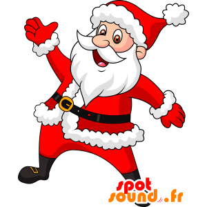La mascota de Santa Claus en el equipo rojo y blanco - MASFR030238 - Mascotte 2D / 3D