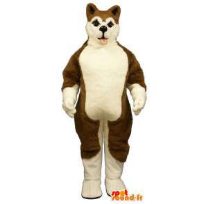 Bruine en witte hond kostuum - MASFR007592 - Dog Mascottes