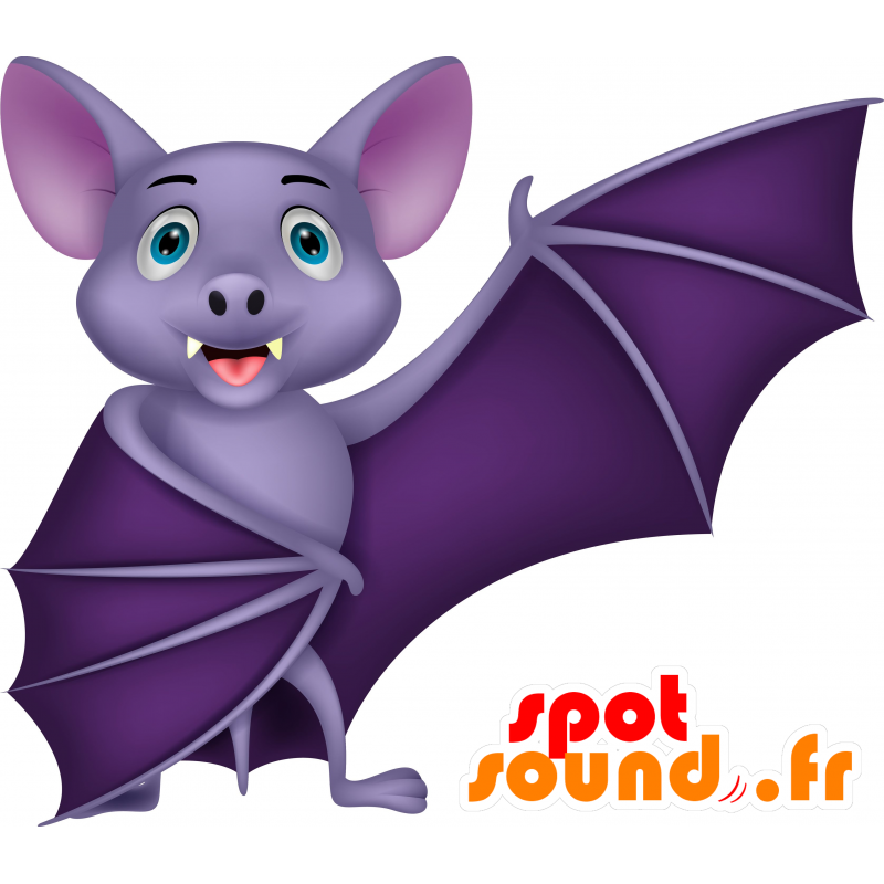 Lilla bat maskot - Spotsound maskot kostume