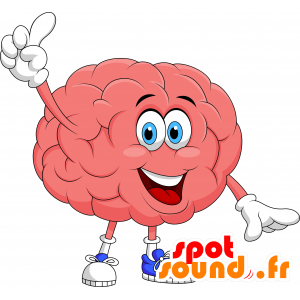 Vaaleanpunainen maskotti mies, aivot - MASFR030245 - Mascottes 2D/3D