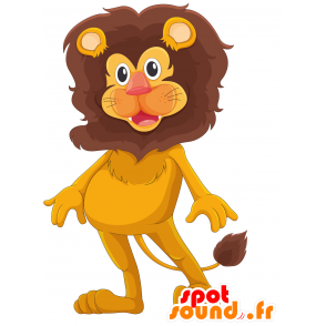 Mascotte de lion jaune, orange et marron - MASFR030252 - Mascottes 2D/3D