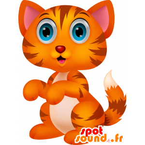 Laranja tigre mascote, branco e castanho. bebê tigre - MASFR030253 - 2D / 3D mascotes