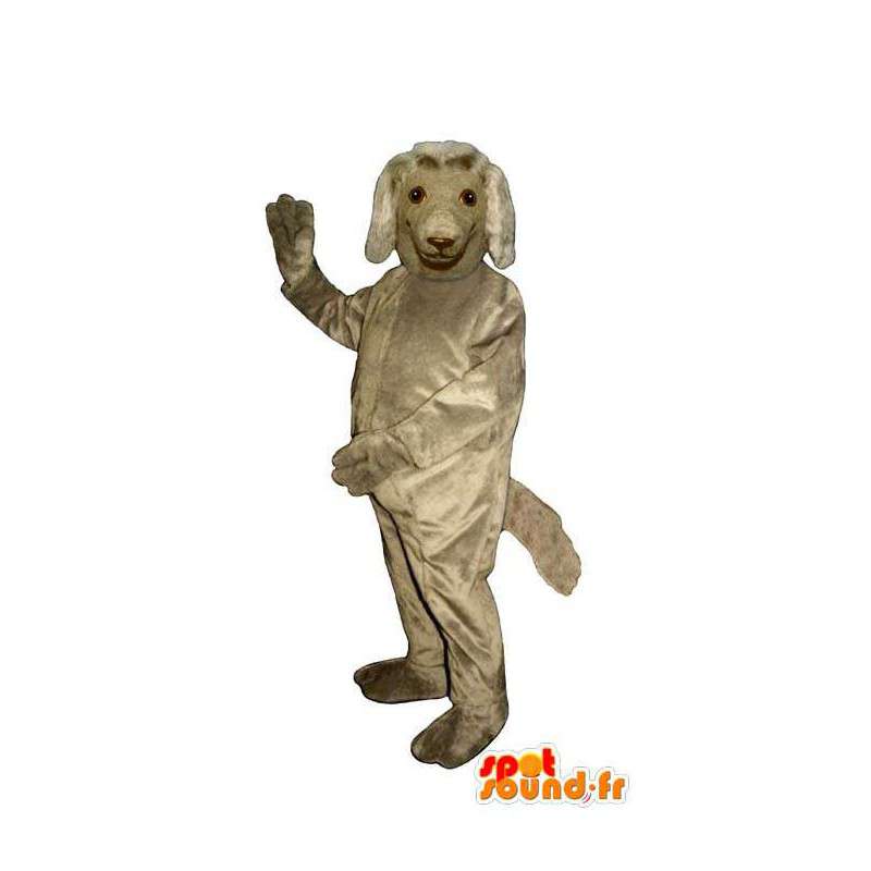 Grå hund maskot - Plysj størrelser - MASFR007595 - Dog Maskoter