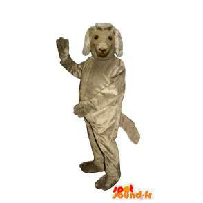 Grau Hund Maskottchen - Plüsch alle Größen - MASFR007595 - Hund-Maskottchen