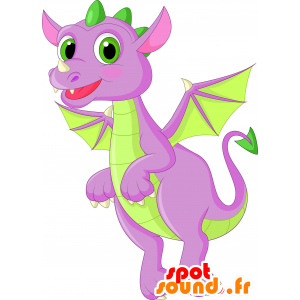 Pink dragon mascot. Dinosaur mascot - MASFR030261 - 2D / 3D mascots