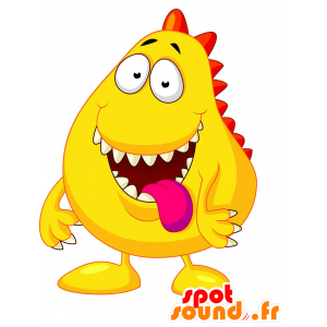 Mascot grande mostro giallo con aria cattiva e divertente - MASFR030265 - Mascotte 2D / 3D