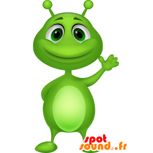 Green monster mascot, funny and atypical - MASFR030267 - 2D / 3D mascots