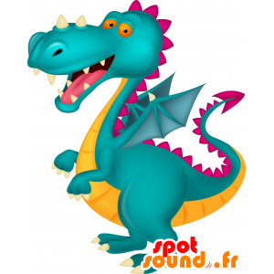 Gigante mascote engraçada do dragão - MASFR030268 - 2D / 3D mascotes