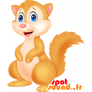 La mascota de color marrón amarillento y la ardilla, el gigante - MASFR030271 - Mascotte 2D / 3D
