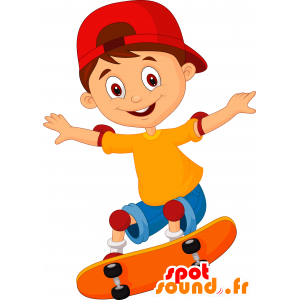 Skateboarder maskot, barn med en kasket - Spotsound maskot