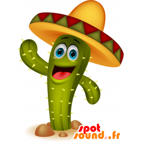 Giant green cactus with a sombrero mascot - MASFR030277 - 2D / 3D mascots