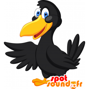 Mascota del pájaro blanco y negro, bella y realista - MASFR030281 - Mascotte 2D / 3D