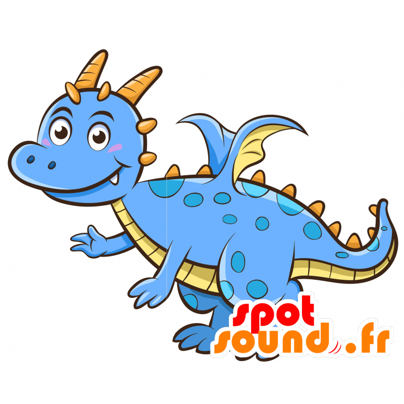 Blauen Drachen-Maskottchen, riesige und beeindruckende - MASFR030286 - 2D / 3D Maskottchen